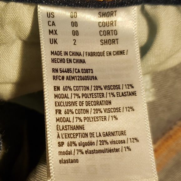 NWOT American Eagle Denim Jeans size 00 Short - Picture 6 of 7
